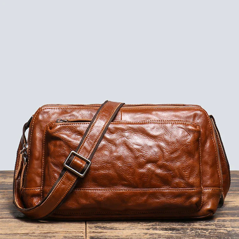 Men Vintage Leather Crossbody Bag | Owen