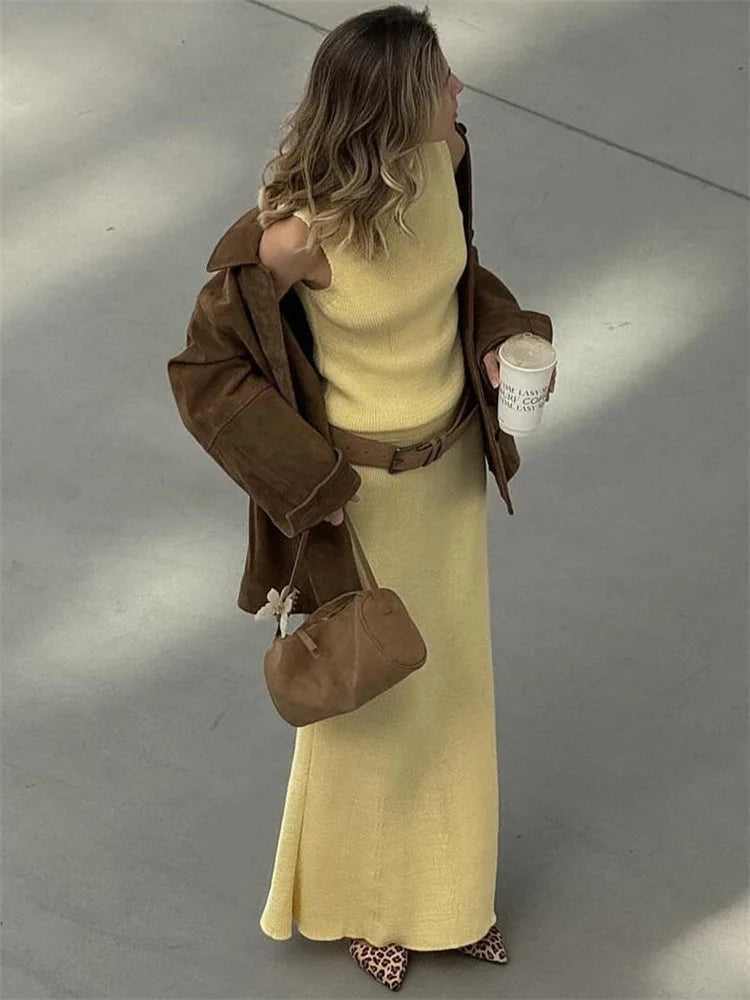 Women Sleeveless Knit Two-Piece Set | Melvina