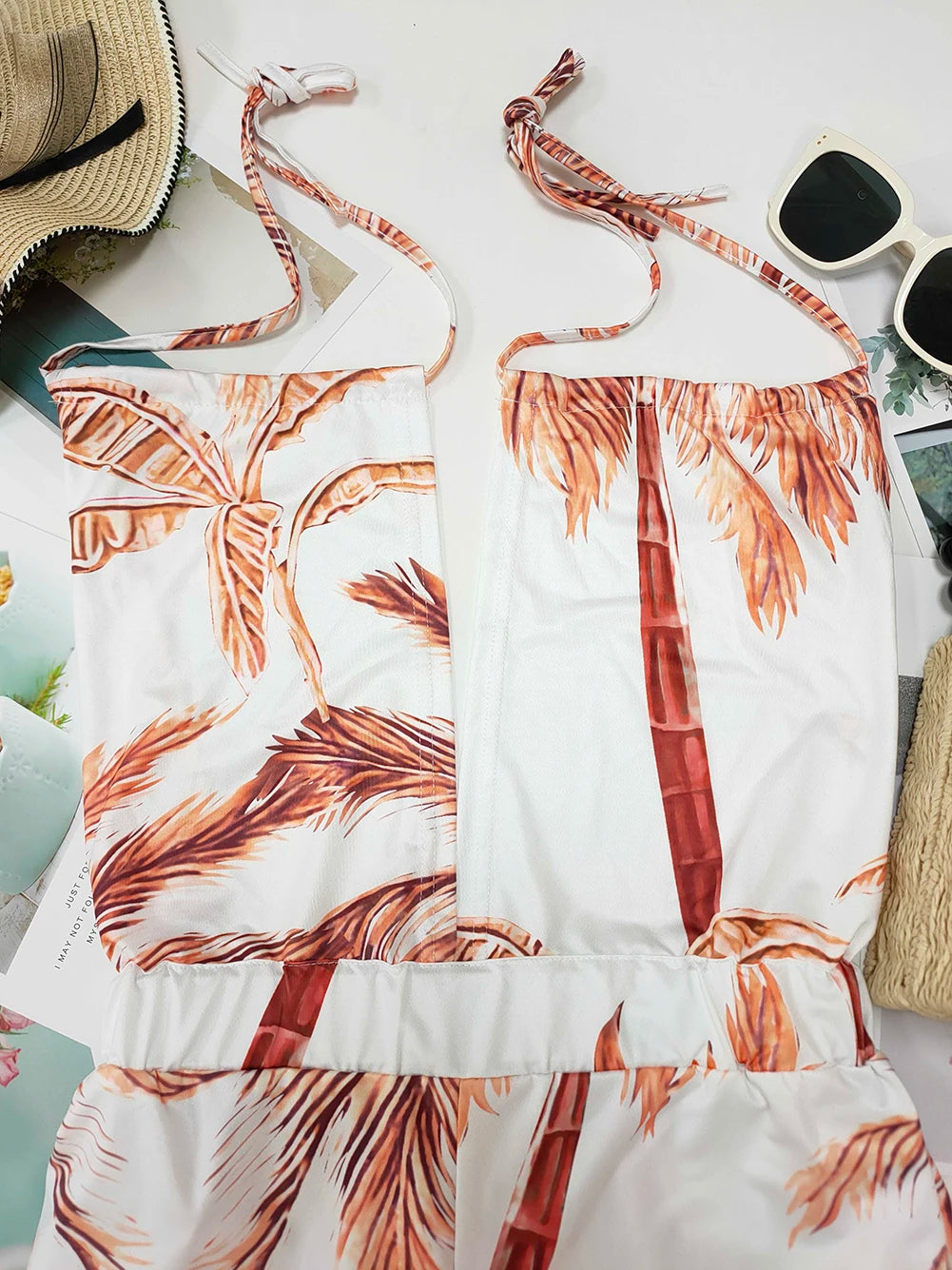 Women Tropical Print Halter Maxi Dress | Diana