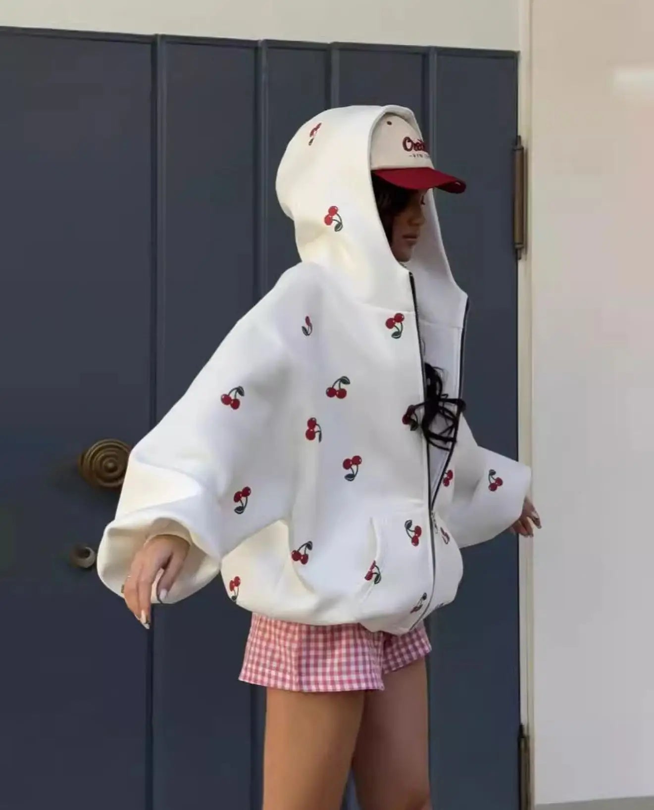 Women Oversized Cherry Hoodie | Melisande