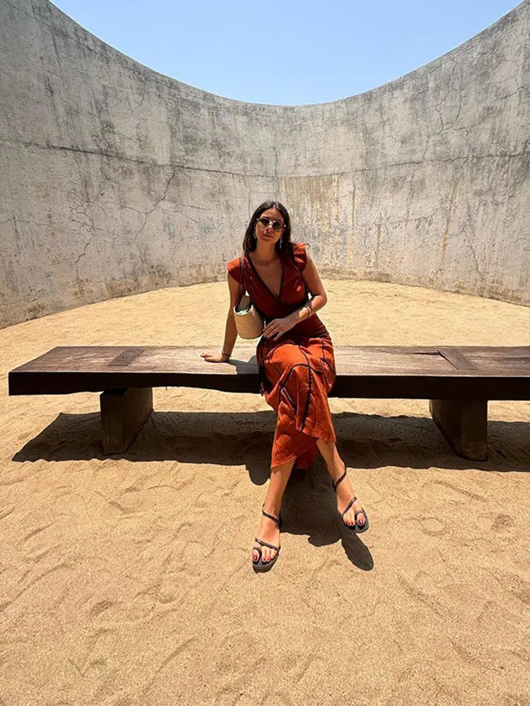 Women Wrap Top & Maxi Skirt Set | Mika