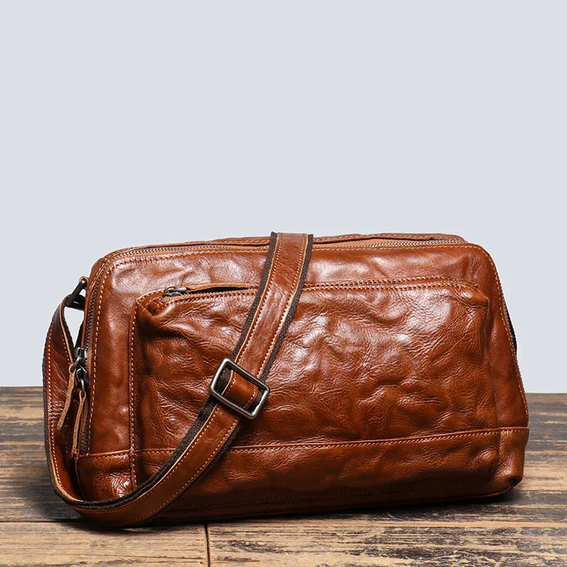 Men Vintage Leather Crossbody Bag | Owen