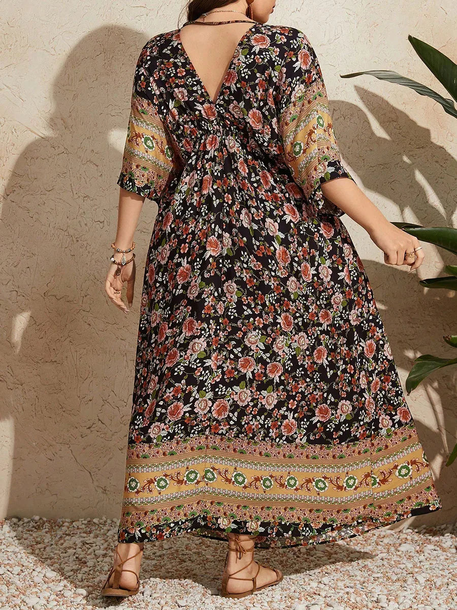 Women Boho Floral Maxi Dress | Samantha