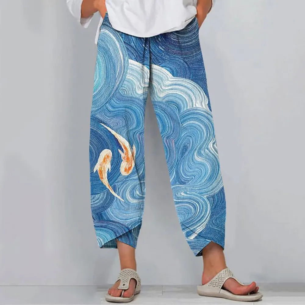 Women Floral Print Wide-Leg Pants | Anne