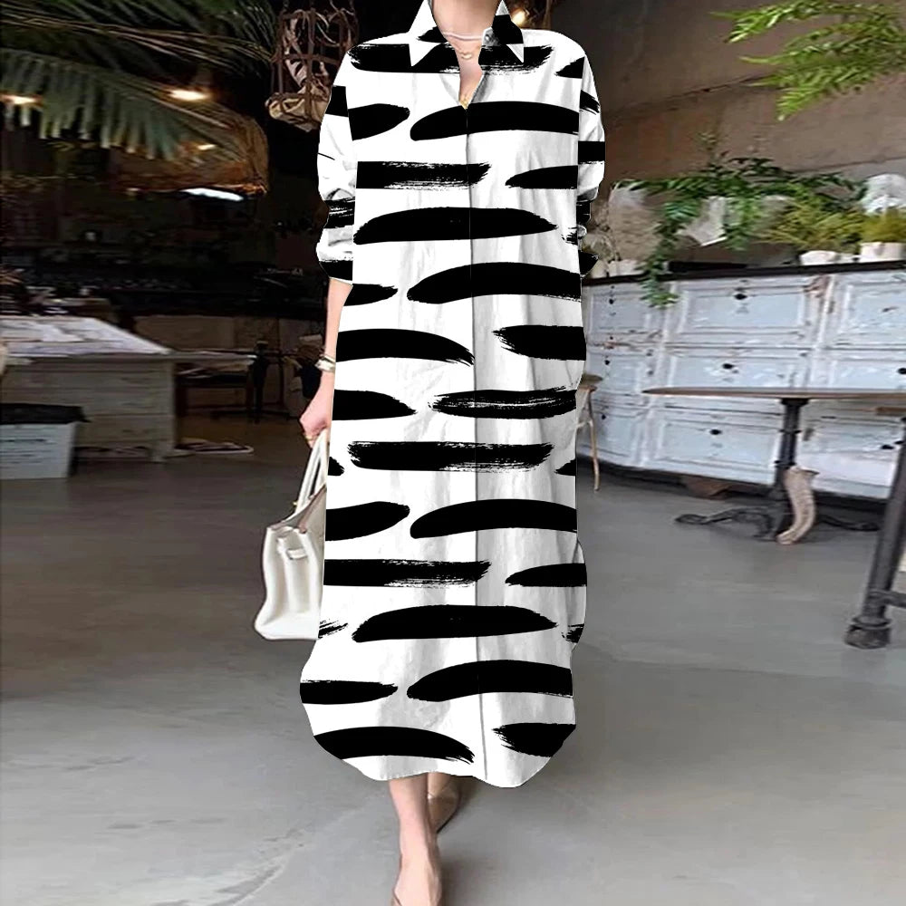 Women Abstract Print Shirt Dress | Aaliyah
