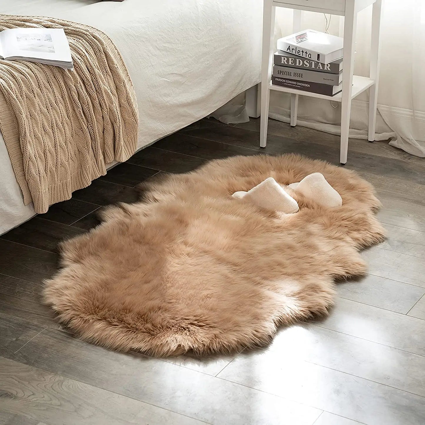 Variant image for Washable Area Rug White Faux Sheepskin | Cozy Comfort-9