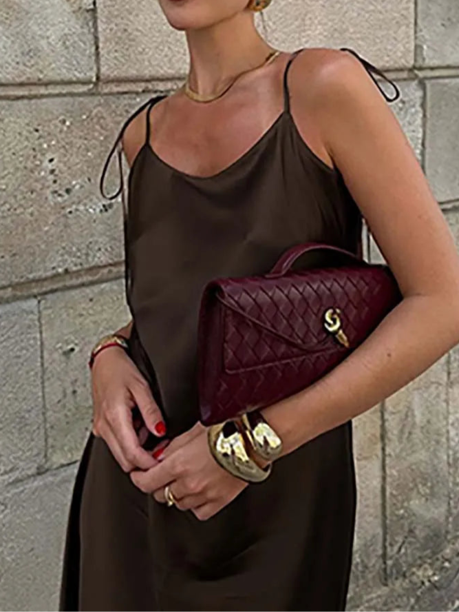 Women Elegant Brown Maxi Dress | Hilda
