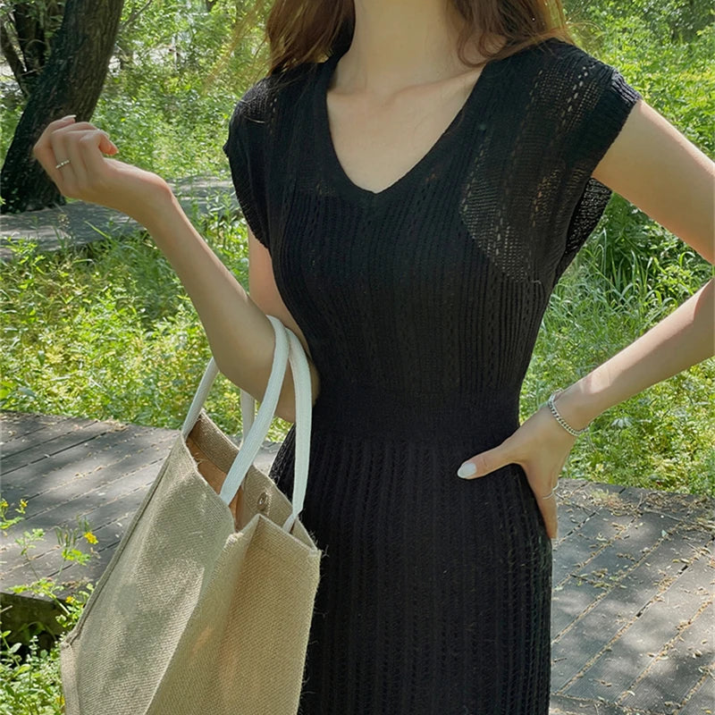 Women Knit Lace Midi Dress | Alexa
