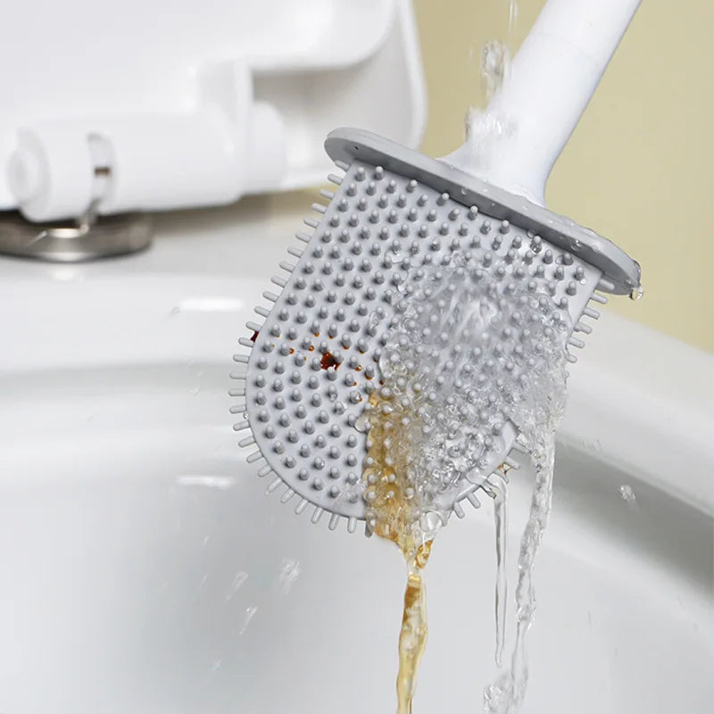 Silicone Toilet Brush Set with Holder for Bathroom | Home Essentials 4