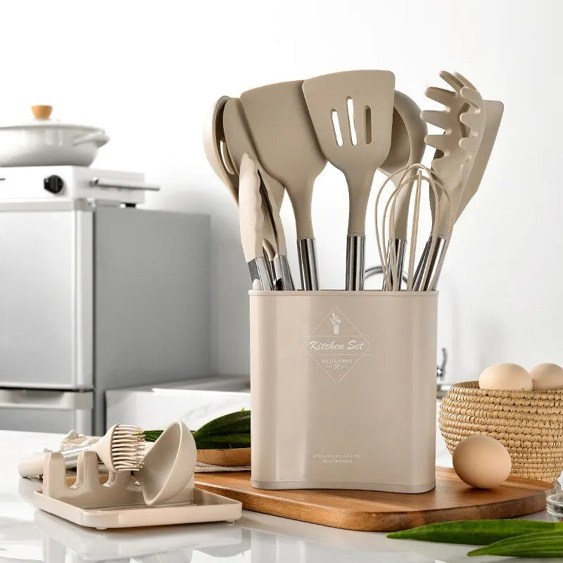 Kitchen Utensil Set 13 Pieces Silicone Stainless Steel | Mary Home 2