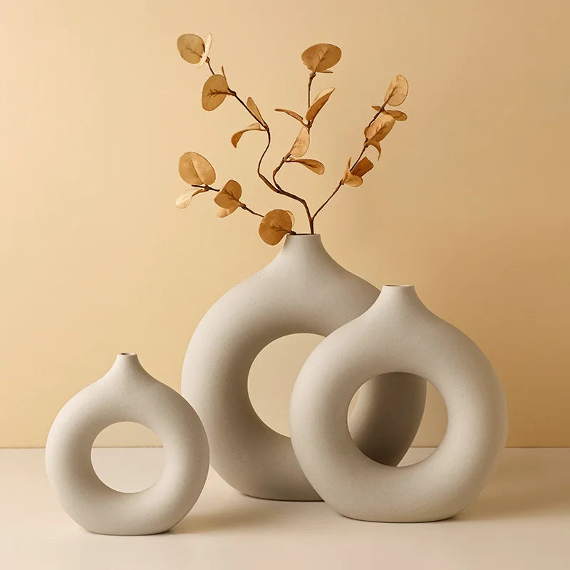 Decorative White Ceramic Vase Minimalist | Elegance 3