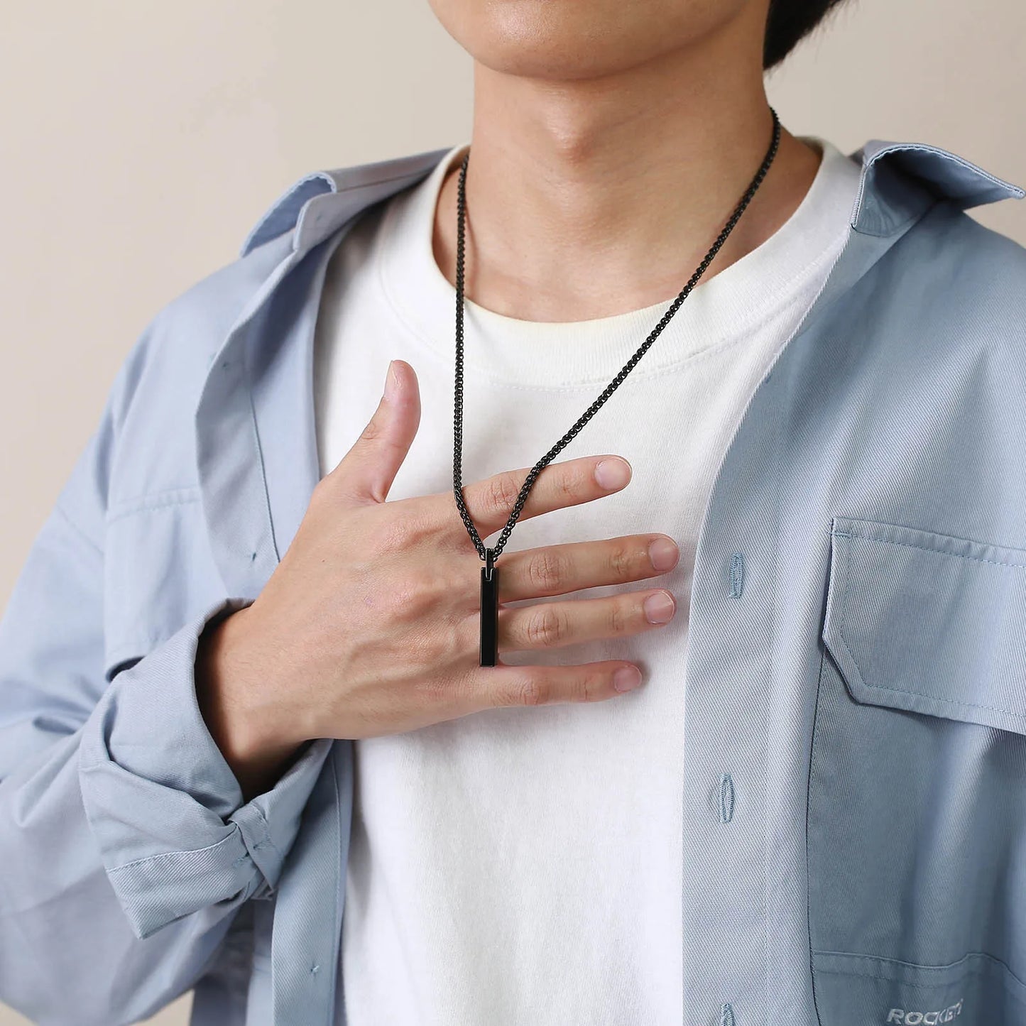 Men's Necklace Stainless Steel Geometric Pendant | Urban Style-2