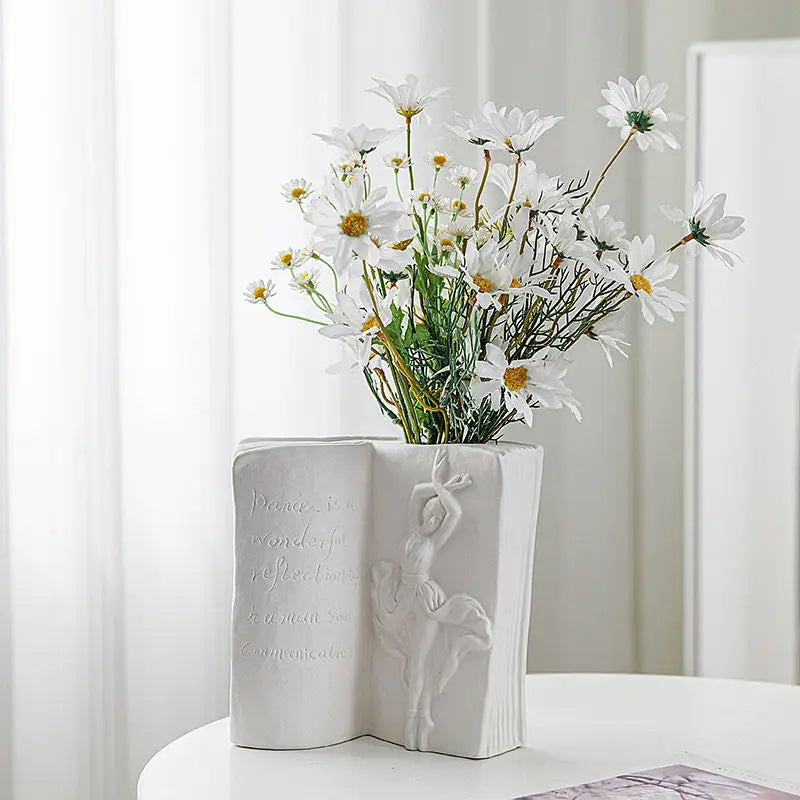 Ceramic Vase White Elegant Design | Home Accent 2