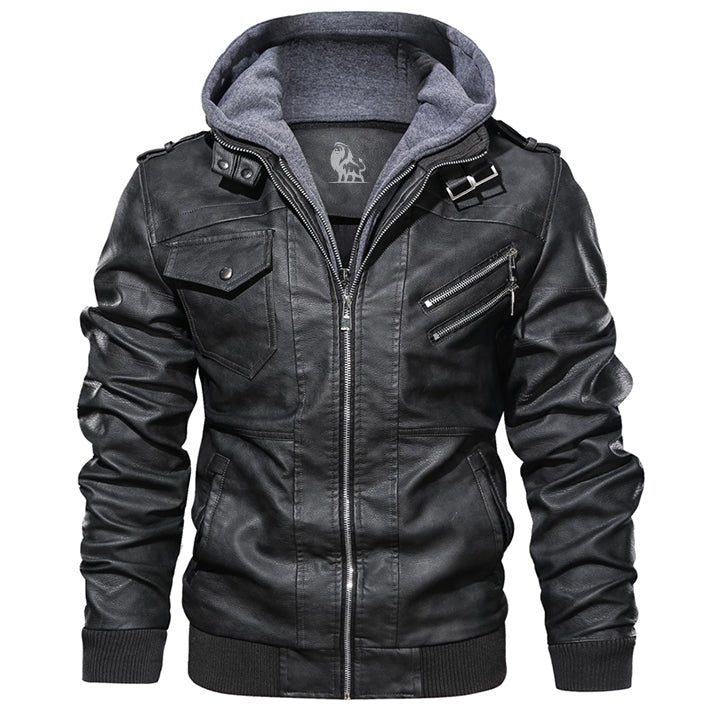 Men’s Hooded Leather Jacket | Nelson