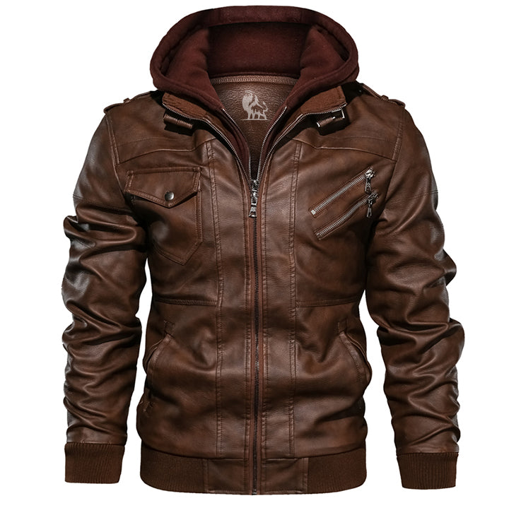 Men’s Hooded Leather Jacket | Nelson