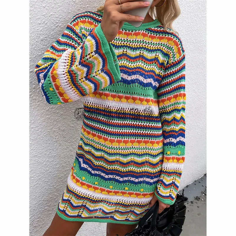 Boho Knit Sweater Dress | Nerisse