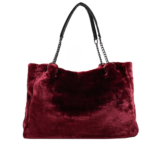 Women Soft Faux Fur Tote Bag | Tara