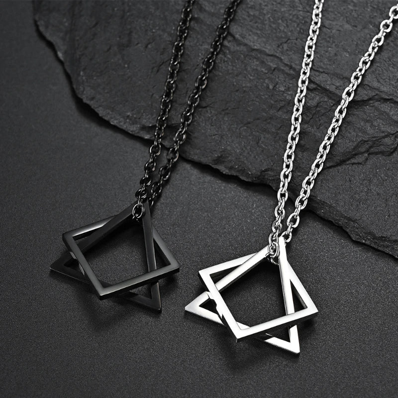 Men's Pendant Necklace Silver Stainless Steel | Urban Style-1