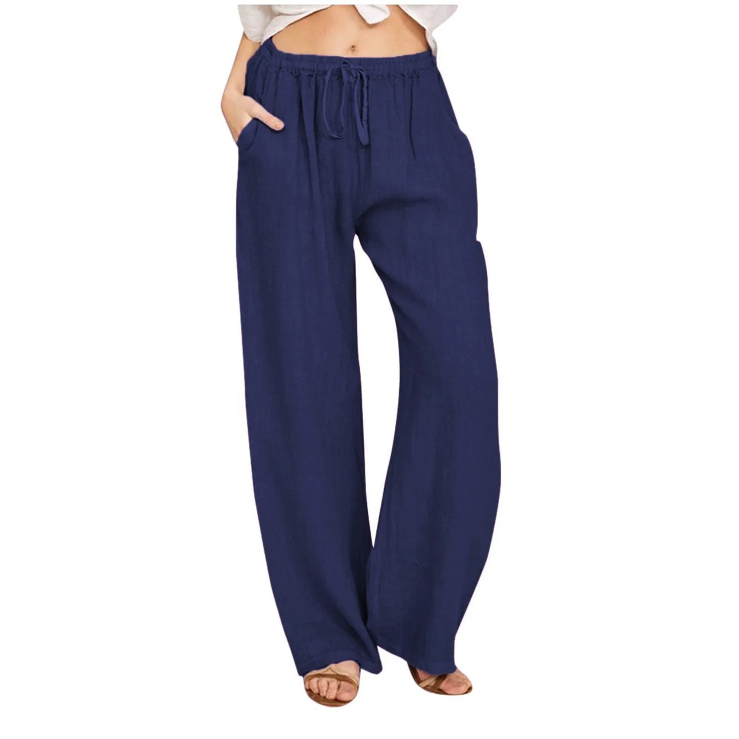 Women High-Waisted Wide-Leg Drawstring Pants | Nova