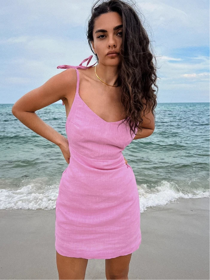 Women Adjustable Strap Mini Dress | Cecilia