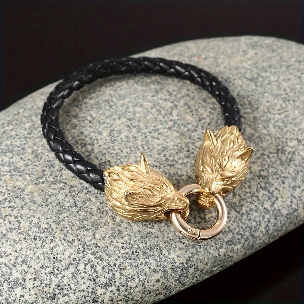 Variant image for Men's Leather Bracelet Black Vintage | Odin-14