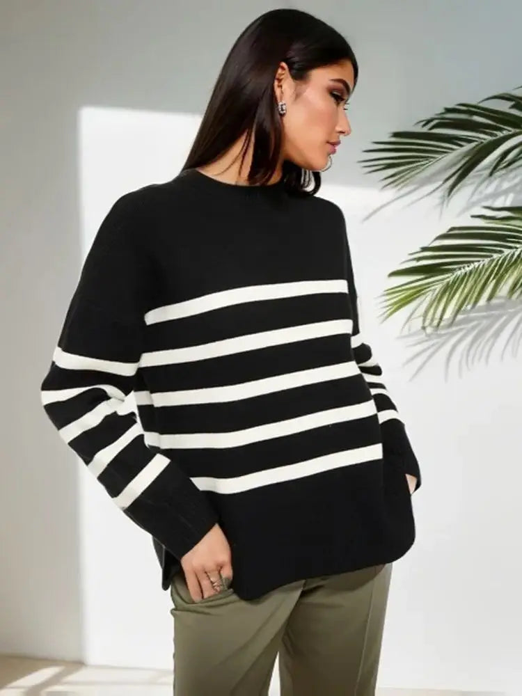 Women Striped Knit Sweater | Rosalina