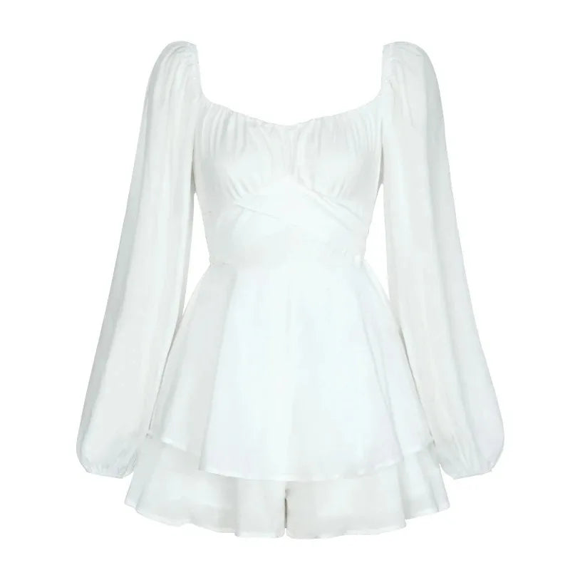 Women Ruffled Lantern Sleeve Playsuit | Antonia