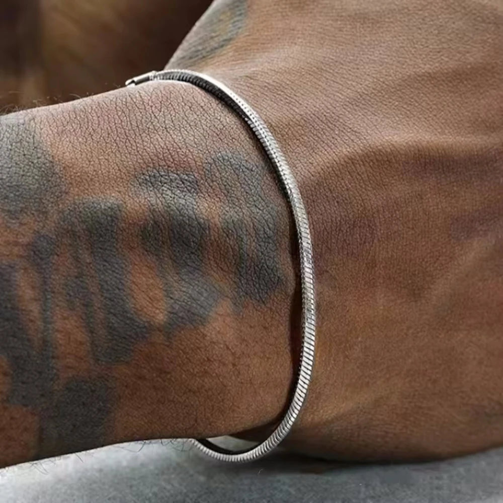Men's Bracelet Silver 3MM 925 Sterling Silver | Urban Style-1