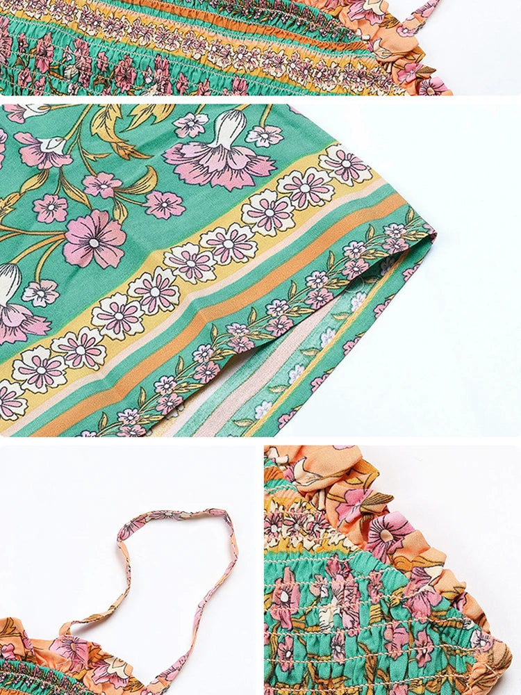 Women Boho Floral Maxi Dress | Delilah