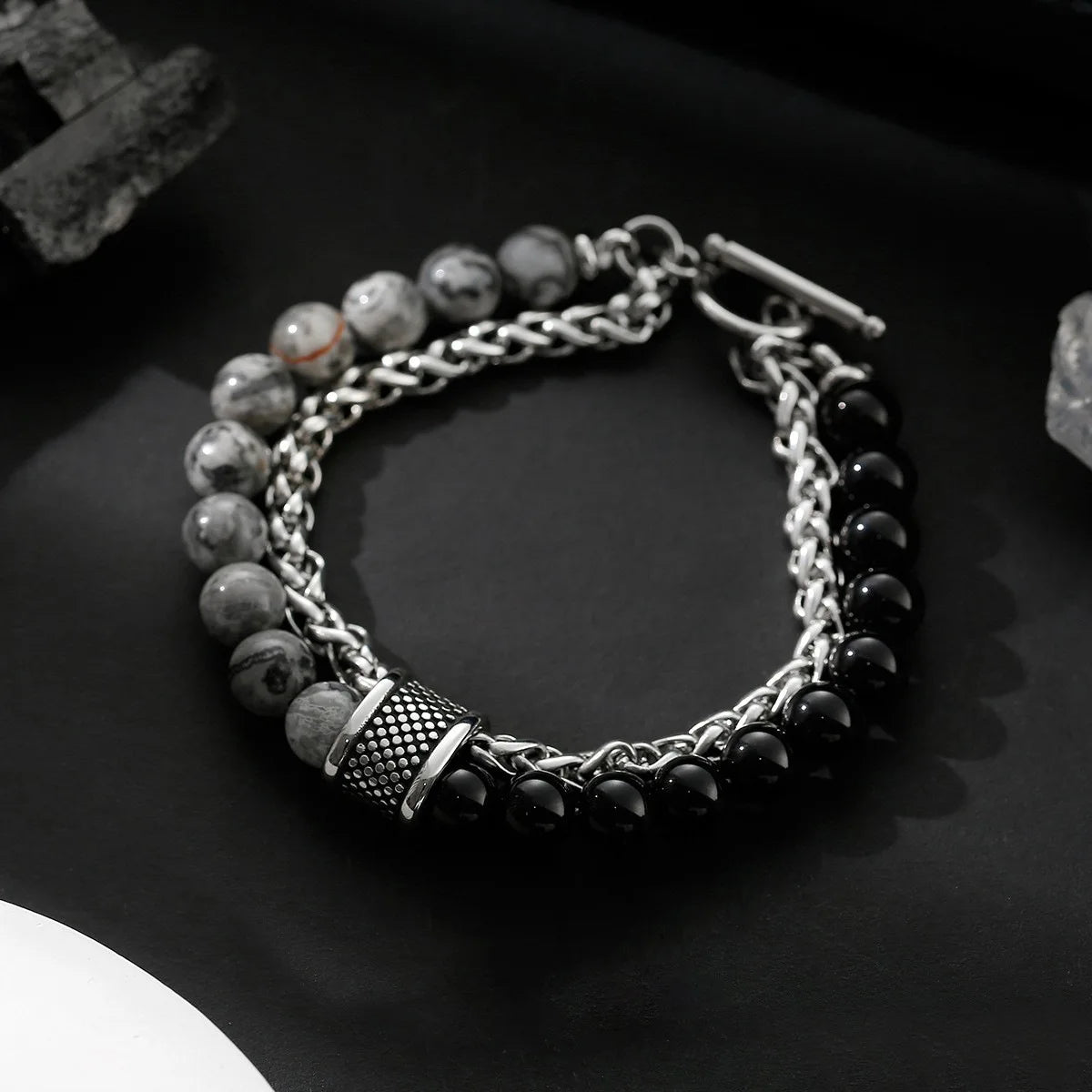 Men's Bracelet Tiger Eye Beads Stainless Steel | Classic Elegance-4