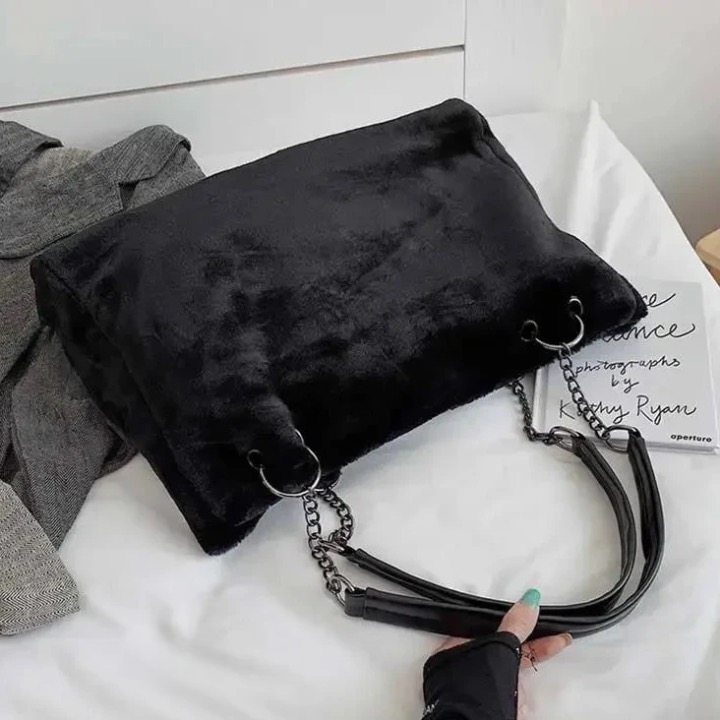 Women Soft Faux Fur Tote Bag | Tara