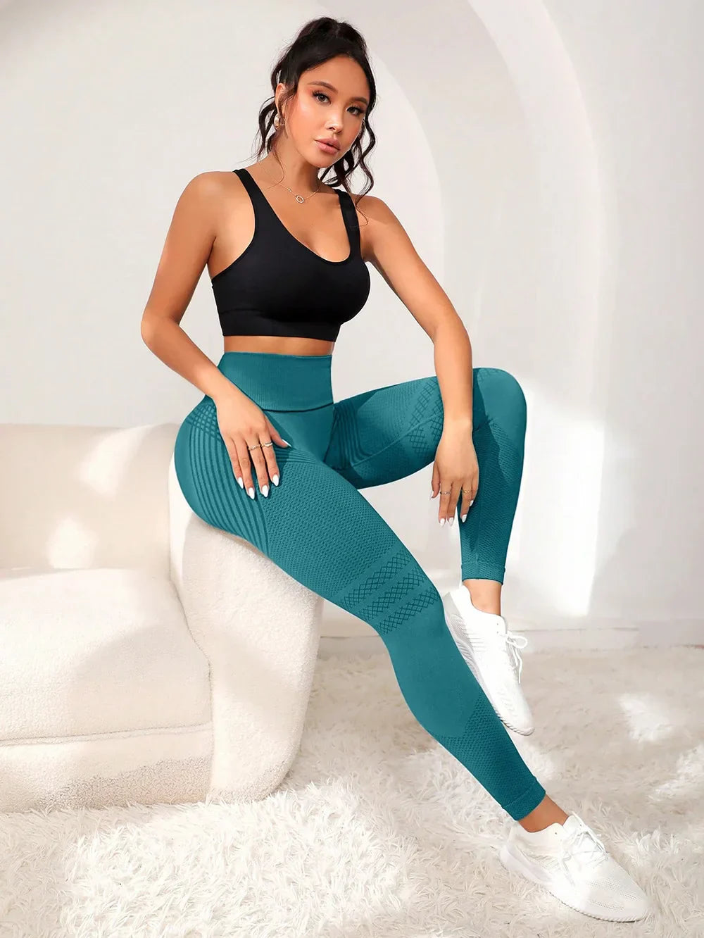 Women Leggings Black Nylon Spandex | Bella-5
