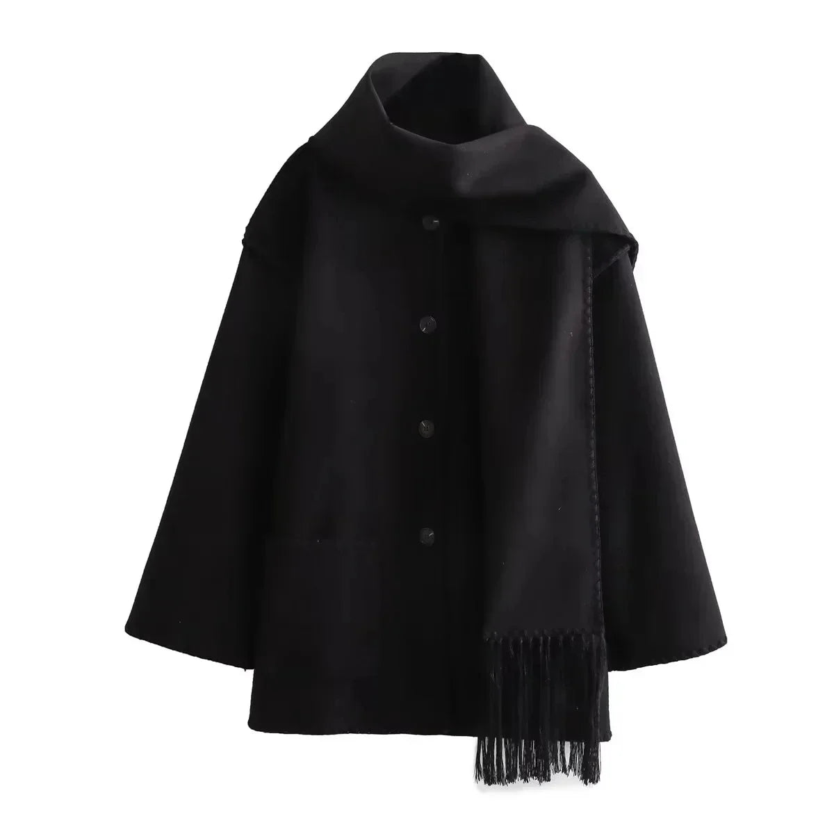 Oversized Contrast Stitch Coat | Chia