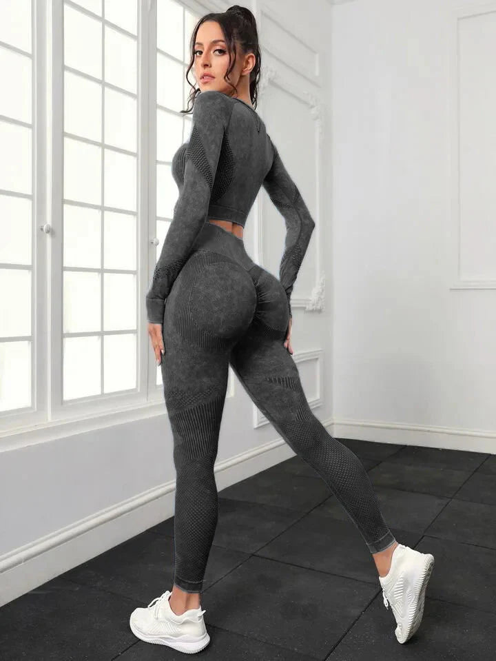 Variant image for Women Active Wear Set Black Nylon Spandex | Best Gym Gear for Women-4