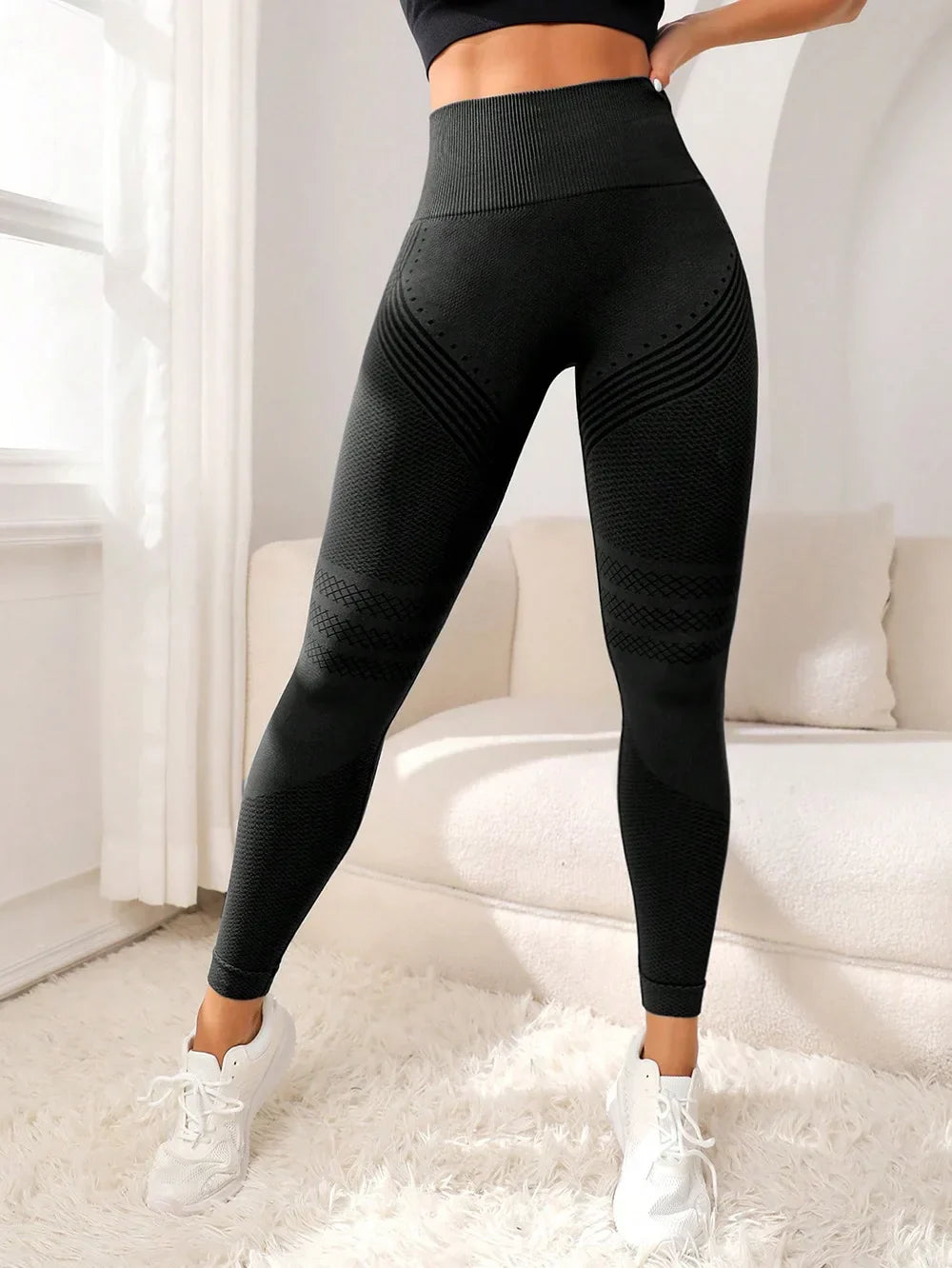 Women Leggings Black Nylon Spandex | Bella-4