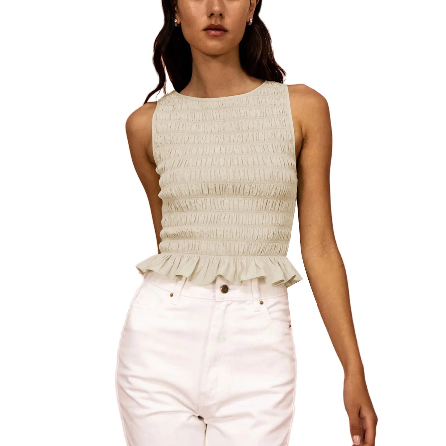 Women Smocked Sleeveless Top | Regina