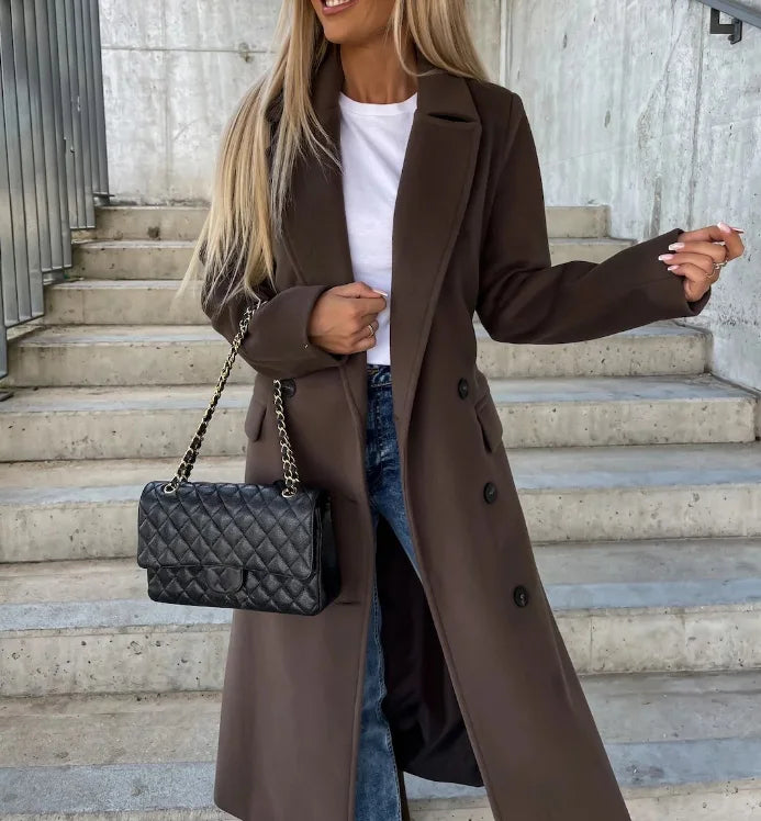 Women Timeless Double-Breasted Wool Coat | Sabella