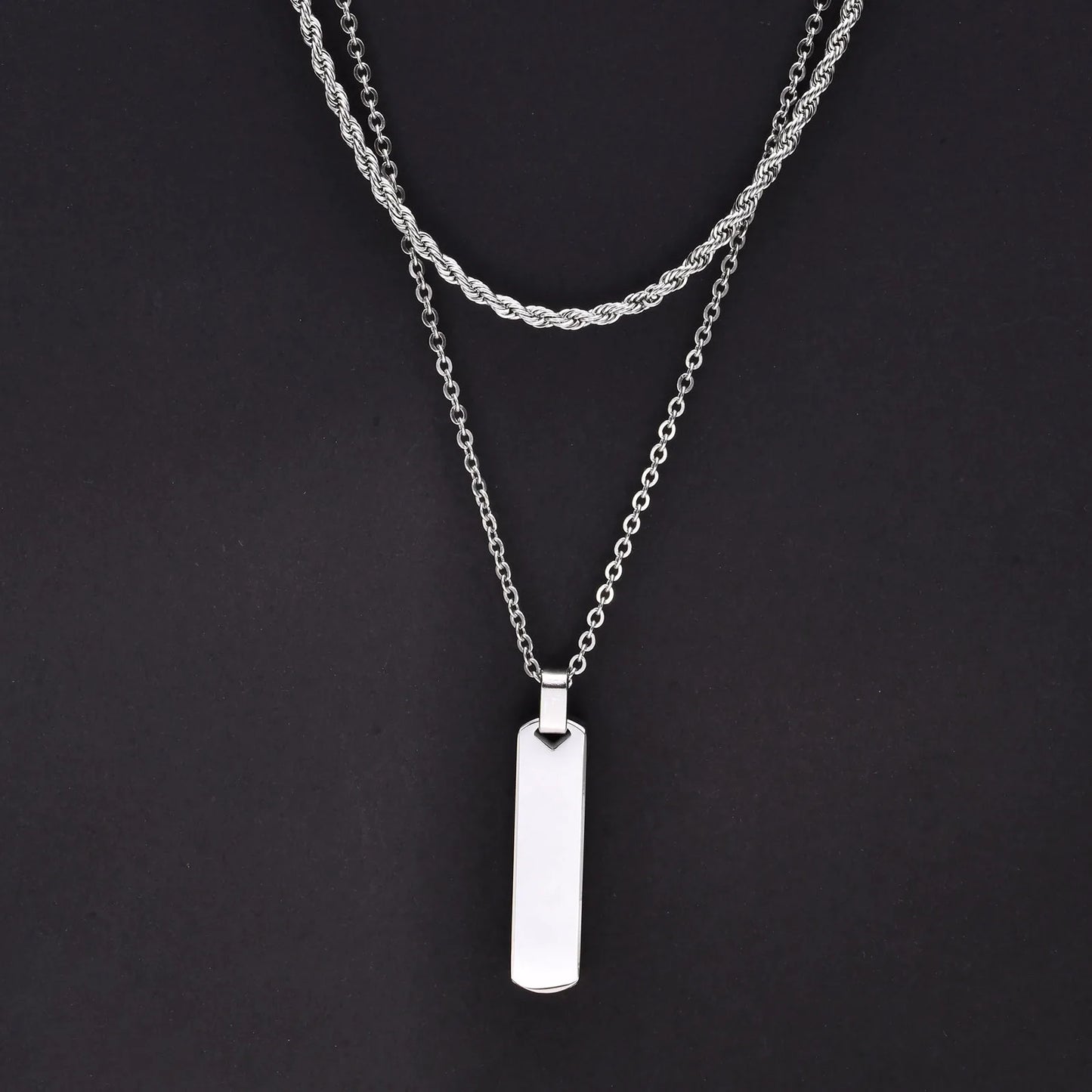 Variant image for Men's Necklace Stainless Steel Geometric Bar | Stylish Gift-5