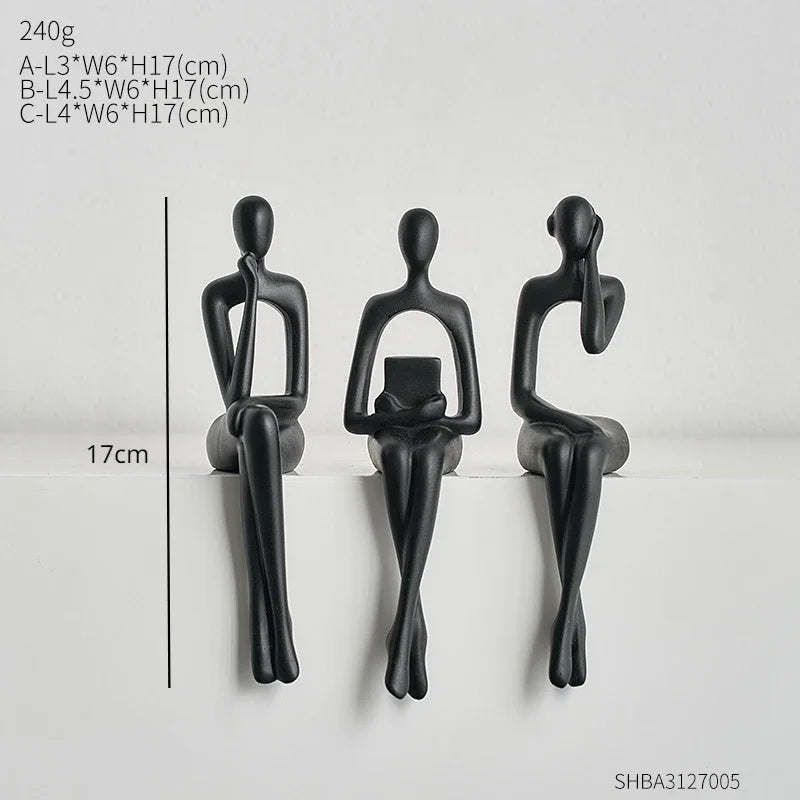 Variant image for Home Decorative Sculpture Set Neutral Resin | Nordic Trio-4