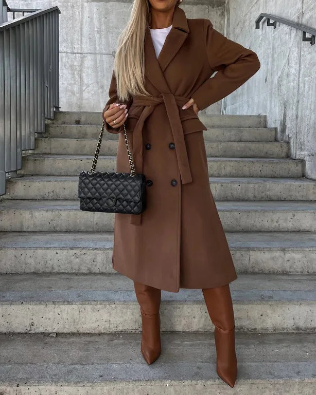 Women Timeless Double-Breasted Wool Coat | Sabella