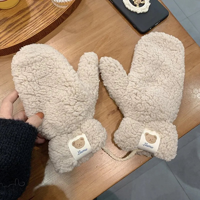 Women Fluffy Sherpa Mittens | Carla