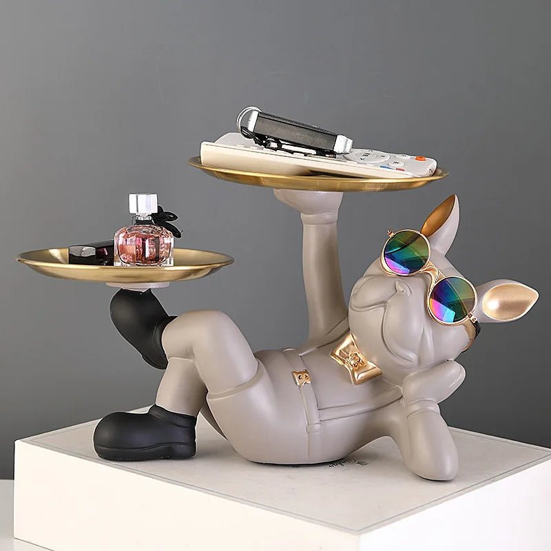 Variant image for Home Decor Bulldog Object Holder Resin | Charming Organizer-2