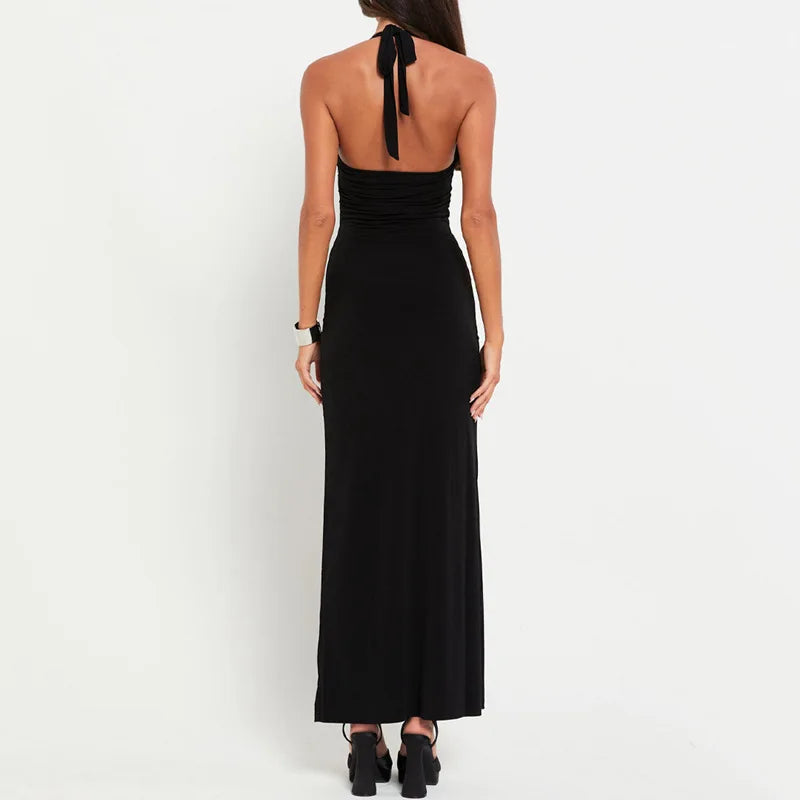 Women Cut-Out Halter Maxi Dress | Teodora