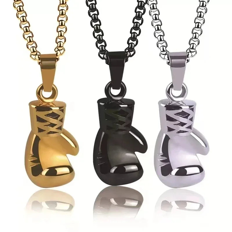 Men's Necklace Black Boxing Gloves Pendant Metal Alloy | Urban Style-1