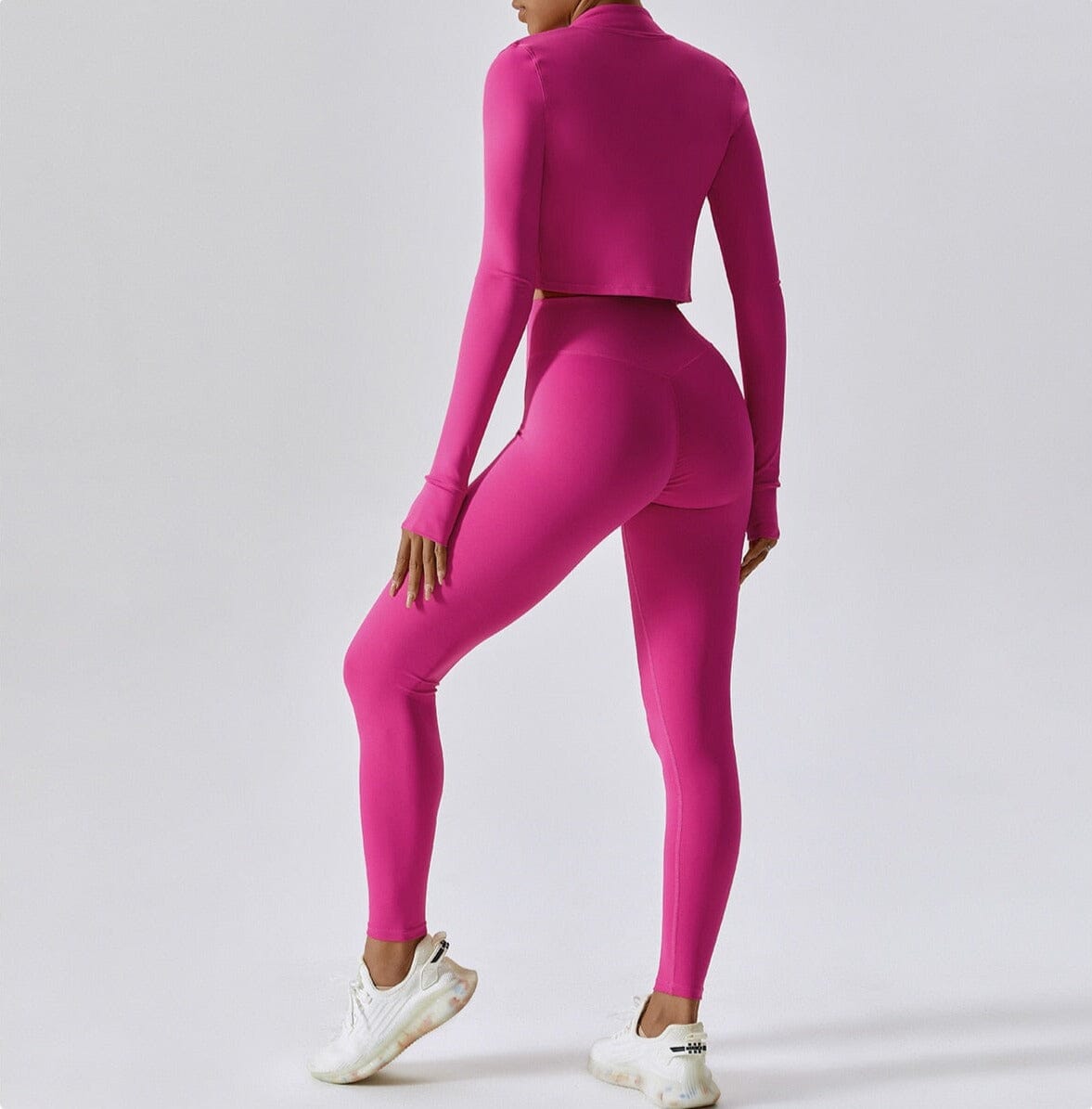 Women Activewear Set Black Nylon Spandex | Power Scrunch Trio-4