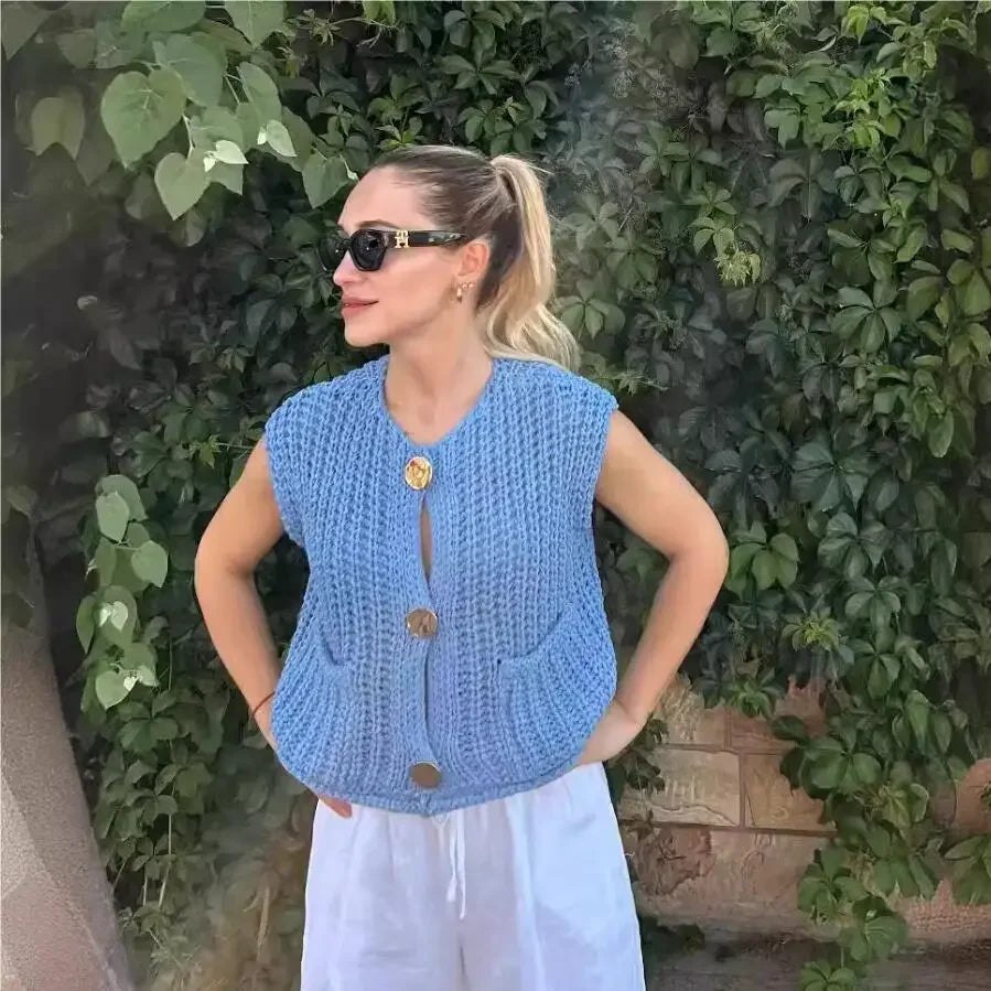 Women Sleeveless Knit Vest | Hestia