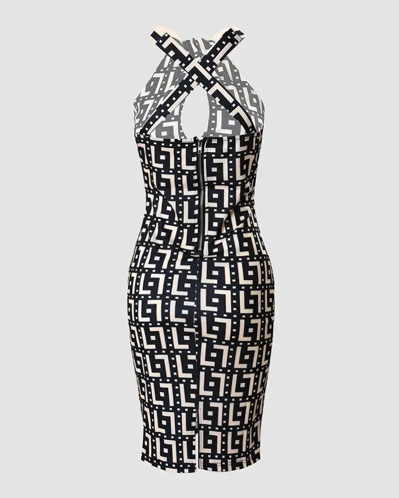 Women Geometric Cutout Bodycon Dress | Xiara