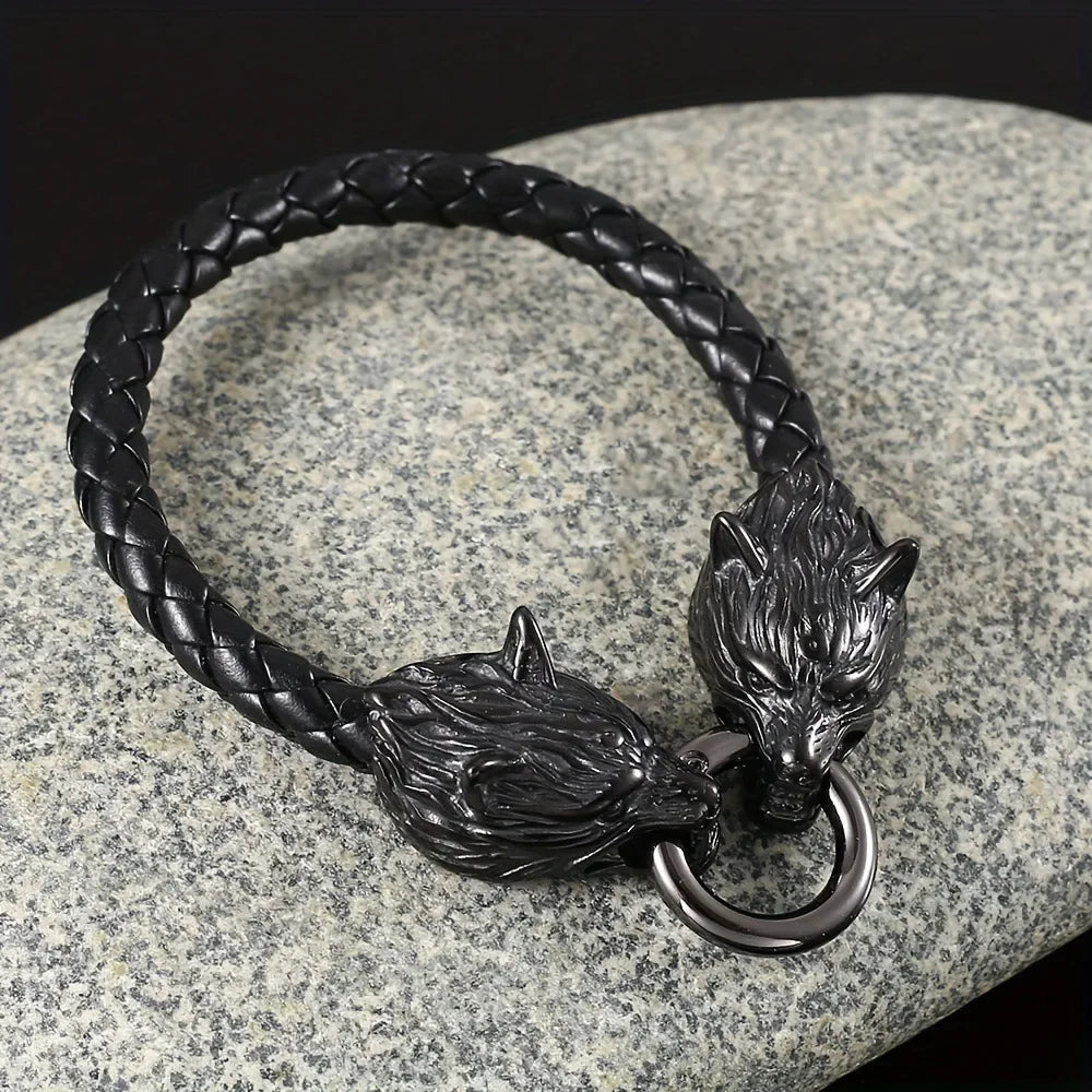 Variant image for Men's Leather Bracelet Black Vintage | Odin-15