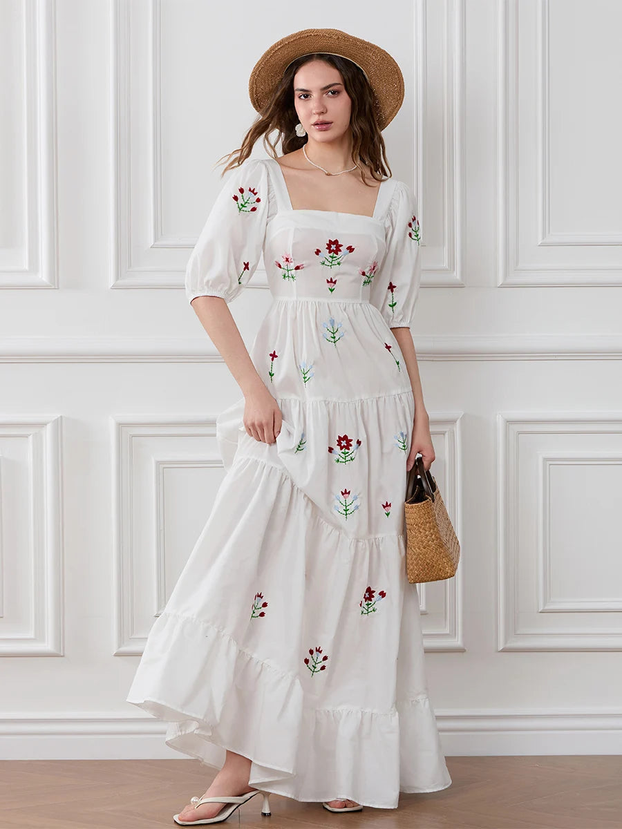 Women Embroidered Maxi Dress | Janelle