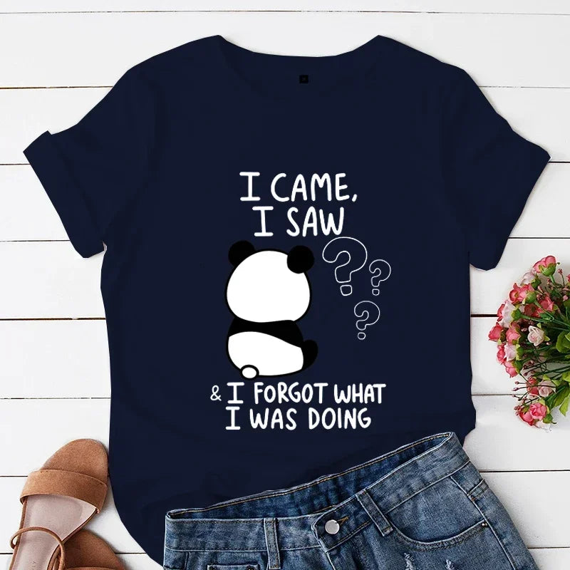Variant image for Women Graphic Tee White Cotton | Panda Love-11